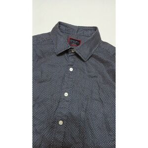 Untuckit Men's Linen Short Sleeve Button Shirt Diamond‎ Geometric Print Medium